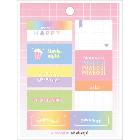 Foto ilustrativa Bloco de Adesivos Decorados Happy  Metalizado 12 Folhas