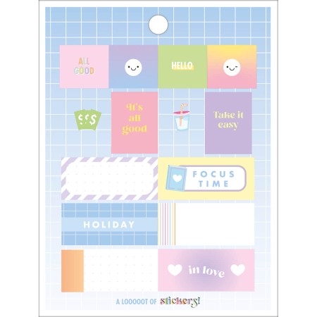 Foto ilustrativa Bloco de Adesivos Decorados Happy  Metalizado 12 Folhas