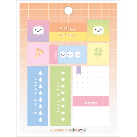 Foto ilustrativa Bloco de Adesivos Decorados Happy  Metalizado 12 Folhas