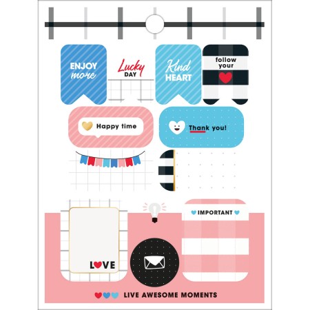 Foto ilustrativa Bloco de Adesivos Decorados West Village Metalizado 12 Folhas