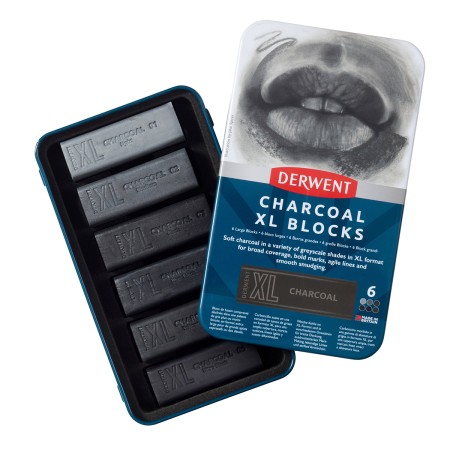 Blocos XL Charcoal 6 Cores Estojo Lata - Derwent - Escrita