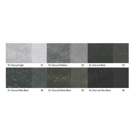 Blocos XL Charcoal 6 Cores Estojo Lata - Derwent - Escrita