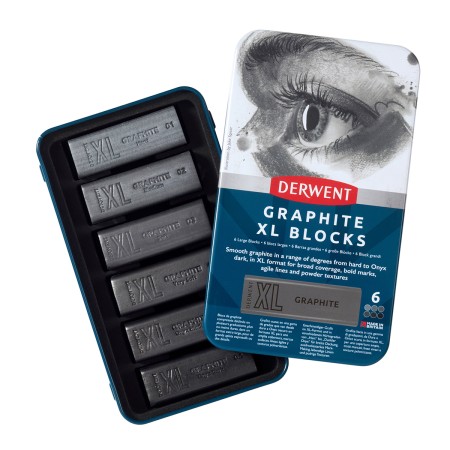 Blocos XL Graphite 6 Cores Estojo Lata - Derwent - Escrita