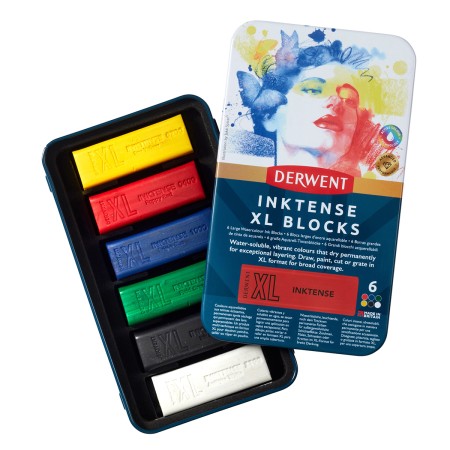 Foto ilustrativa Blocos XL Inktense 6 Cores Estojo Lata