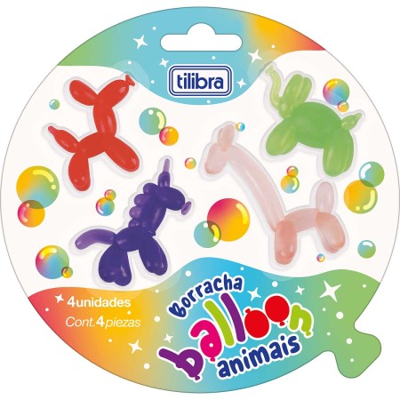 Foto ilustrativa Borracha Balloon Animais - Blister com 4 Unidades