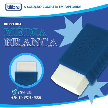 Foto ilustrativa Borracha Branca Média com Capa Plástica