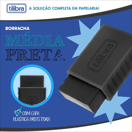Foto ilustrativa Borracha Preta Média com Capa Plástica