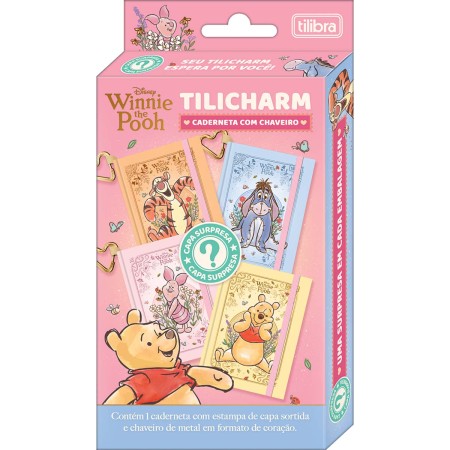 Foto ilustrativa Caderneta Costurada Capa Dura Tilicharm Pooh 144 Folhas