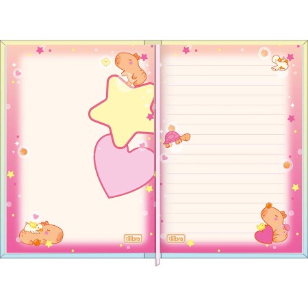 Foto ilustrativa Caderneta Costurada Petit Capyclub 96 Folhas