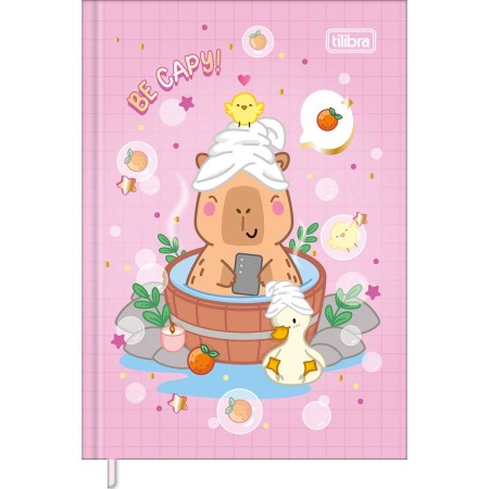 Foto ilustrativa Caderneta Costurada Petit Capyclub 96 Folhas