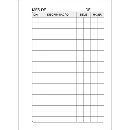 Foto ilustrativa Caderneta Deve/Haver - 30 Folhas
