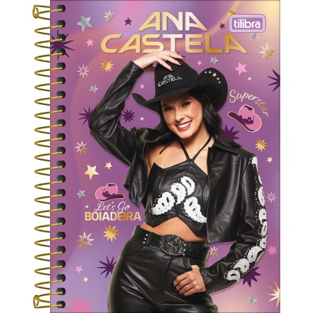 Foto ilustrativa Caderneta Espiral Capa Dura 1/8 Ana Castela 80 Folhas