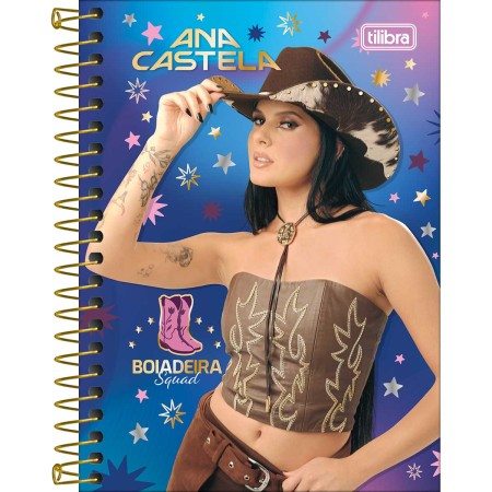 Foto ilustrativa Caderneta Espiral Capa Dura 1/8 Ana Castela 80 Folhas