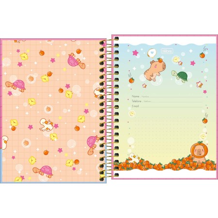 Foto ilustrativa Caderneta Espiral Capa Dura 1/8 Capyclub 80 Folhas