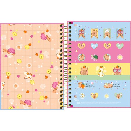 Foto ilustrativa Caderneta Espiral Capa Dura 1/8 Capyclub 80 Folhas