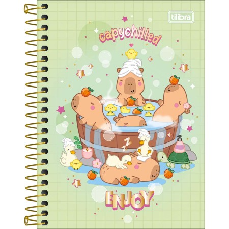 Foto ilustrativa Caderneta Espiral Capa Dura 1/8 Capyclub 80 Folhas