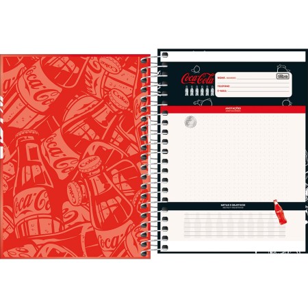 Foto ilustrativa Caderneta Espiral Capa Dura 1/8 Coca-Cola 80 Folhas