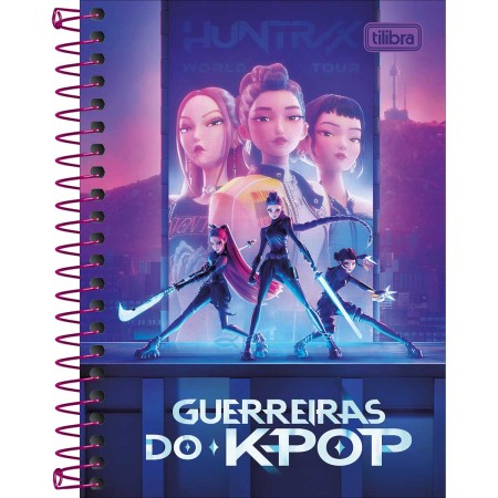 Foto ilustrativa Caderneta Espiral Capa Dura 1/8 Guerreiras do K-Pop 80 Folhas