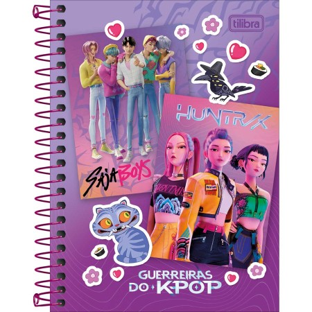 Foto ilustrativa Caderneta Espiral Capa Dura 1/8 Guerreiras do K-Pop 80 Folhas