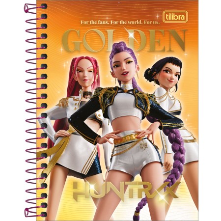 Foto ilustrativa Caderneta Espiral Capa Dura 1/8 Guerreiras do KPop 80 Folhas