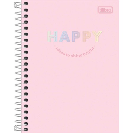 Foto ilustrativa Caderneta Espiral Capa Dura 1/8 Happy 80 Folhas
