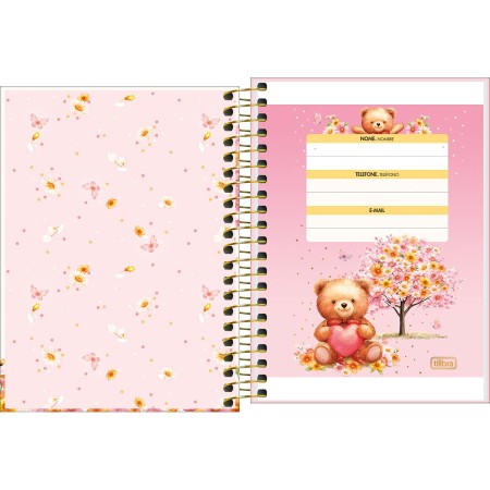 Foto ilustrativa Caderneta Espiral Capa Dura 1/8 Love Bears 80 Folhas