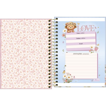 Foto ilustrativa Caderneta Espiral Capa Dura 1/8 Love Bears 80 Folhas