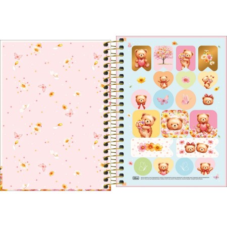Foto ilustrativa Caderneta Espiral Capa Dura 1/8 Love Bears 80 Folhas