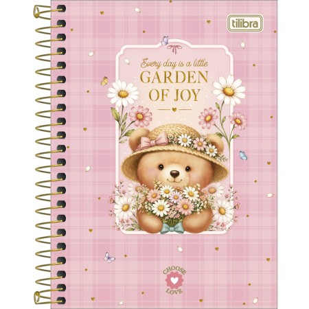 Foto ilustrativa Caderneta Espiral Capa Dura 1/8 Love Bears 80 Folhas