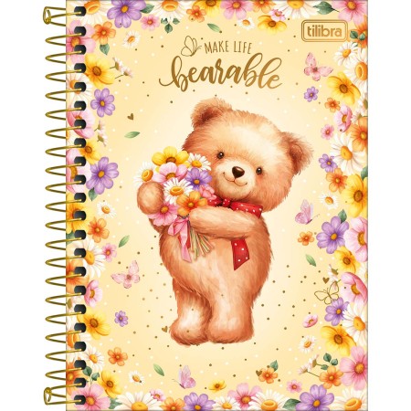 Foto ilustrativa Caderneta Espiral Capa Dura 1/8 Love Bears 80 Folhas