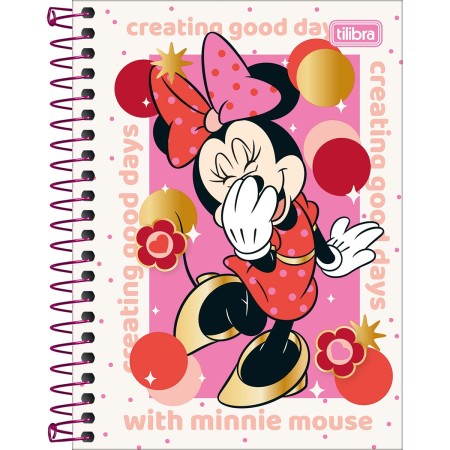 Foto ilustrativa Caderneta Espiral Capa Dura 1/8 Minnie 80 Folhas