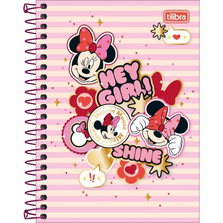 Foto ilustrativa Caderneta Espiral Capa Dura 1/8 Minnie 80 Folhas