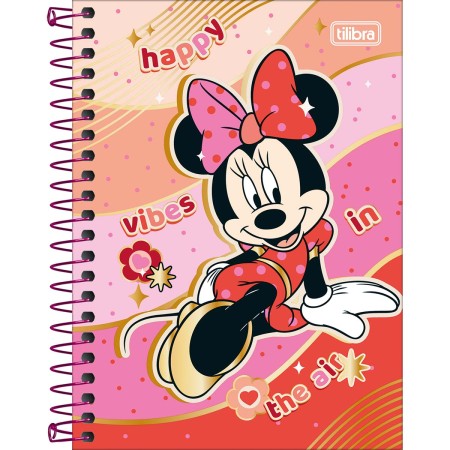 Foto ilustrativa Caderneta Espiral Capa Dura 1/8 Minnie 80 Folhas