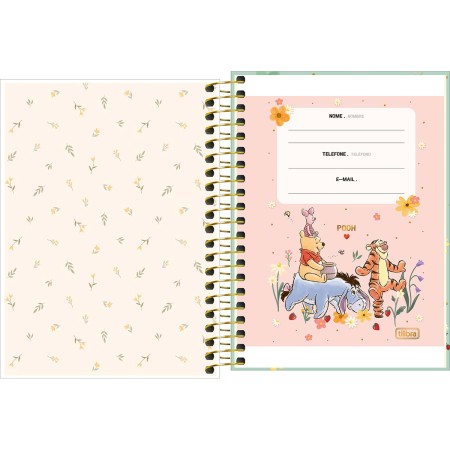 Foto ilustrativa Caderneta Espiral Capa Dura 1/8 Pooh 80 Folhas