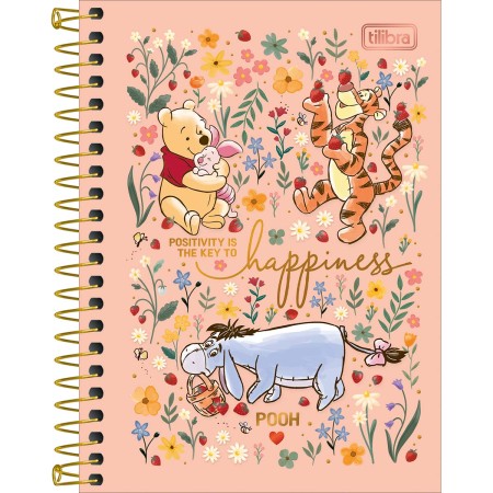 Foto ilustrativa Caderneta Espiral Capa Dura 1/8 Pooh 80 Folhas
