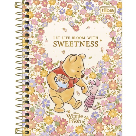 Foto ilustrativa Caderneta Espiral Capa Dura 1/8 Pooh 80 Folhas