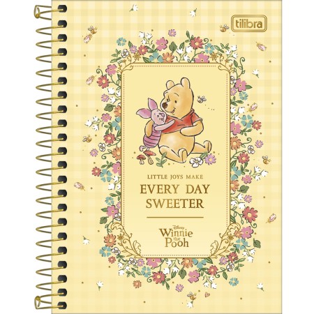 Foto ilustrativa Caderneta Espiral Capa Dura 1/8 Pooh 80 Folhas
