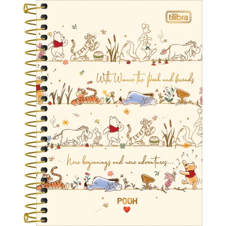 Foto ilustrativa Caderneta Espiral Capa Dura 1/8 Pooh 80 Folhas