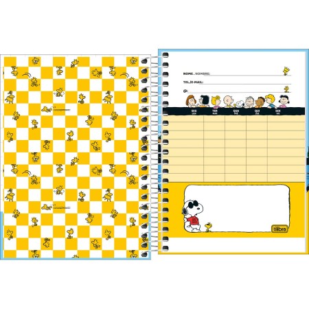 Caderneta Espiral Capa Dura 1/8 Snoopy 80 Folhas - Snoopy