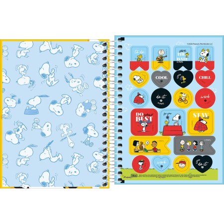 Foto ilustrativa Caderneta Espiral Capa Dura 1/8 Snoopy 80 Folhas