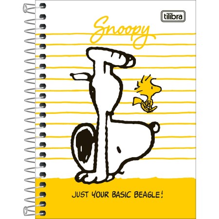 Caderneta Espiral Capa Dura 1/8 Snoopy 80 Folhas - Snoopy