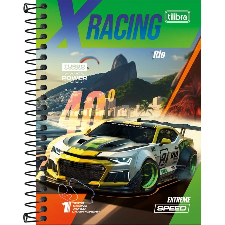 Foto ilustrativa Caderneta Espiral Capa Dura 1/8 X-Racing 80 Folhas