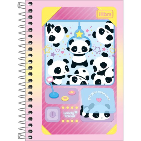 Foto ilustrativa Caderneta Espiral Capa Flexível 1/8 Lovely Friend 48 Folhas