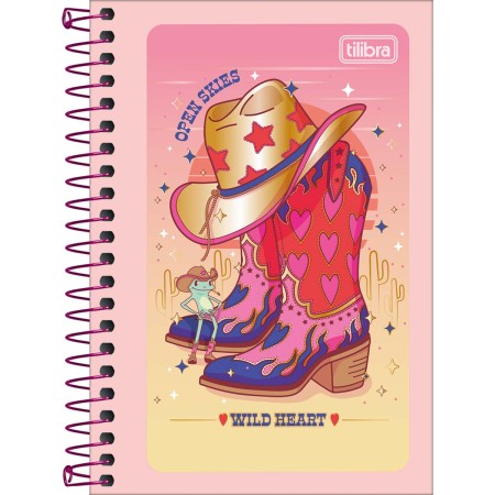 Foto ilustrativa Caderneta Espiral Capa Flexível 1/8 West Girl  48 Folhas
