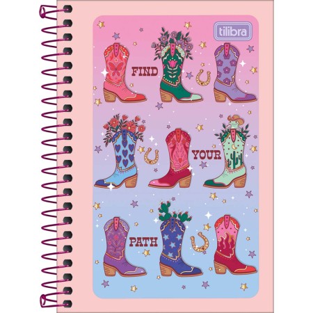 Foto ilustrativa Caderneta Espiral Capa Flexível 1/8 West Girl  48 Folhas