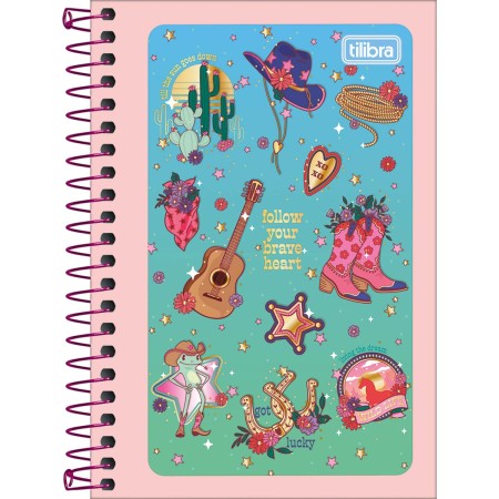 Foto ilustrativa Caderneta Espiral Capa Flexível 1/8 West Girl  48 Folhas