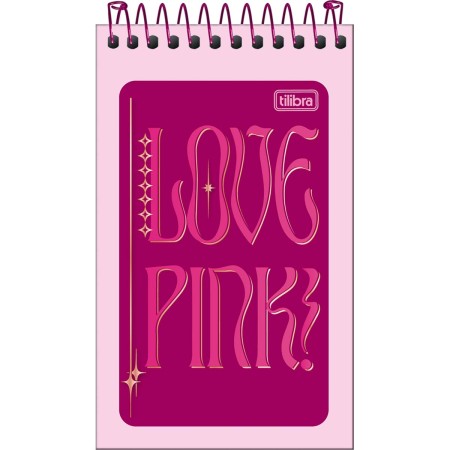 Foto ilustrativa Caderneta Espiral Capa Flexível Love Pink 60 Folhas