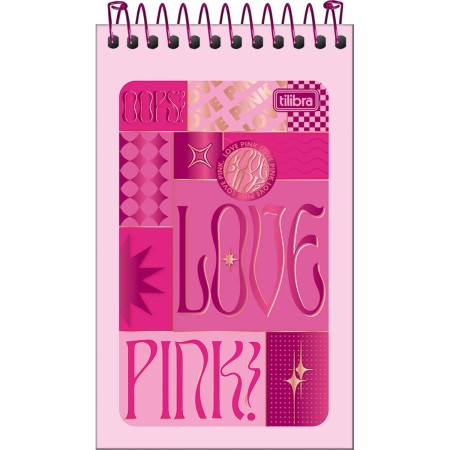 Foto ilustrativa Caderneta Espiral Capa Flexível Love Pink 60 Folhas