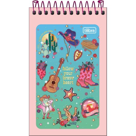 Foto ilustrativa Caderneta Espiral Capa Flexível West Girl 60 Folhas