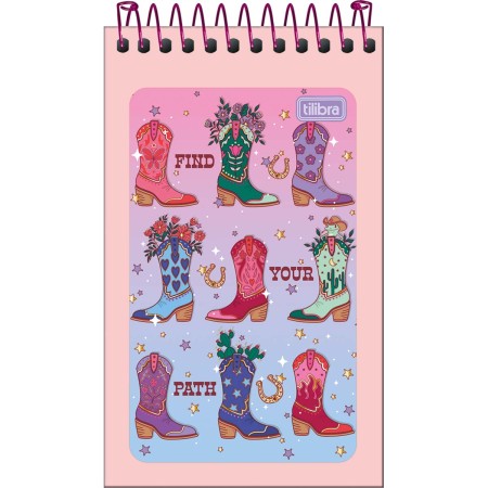 Foto ilustrativa Caderneta Espiral Capa Flexível West Girl 60 Folhas